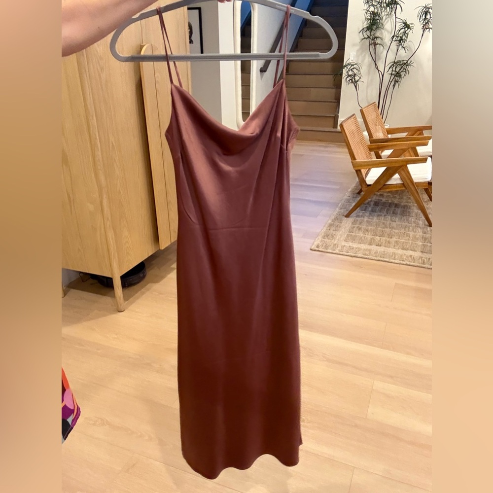 Elegant Brown Slip Dress